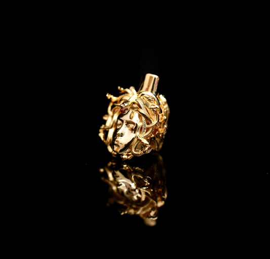 Luxury 18K Gold Plated Medusa Hookah Mouthpiece by Marquis – Hand-Polished & Handcrafted