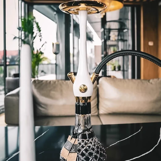 Luxury Wookah Grom Bloom Hookah – Elegant Design with Natural Wood & Glass Base
