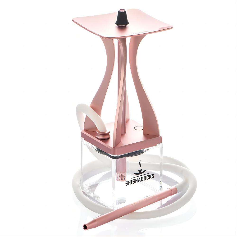 Luxury Modern Hookah Set – Anodized Aluminum Body with Square Acrylic Base, Gift Box Included