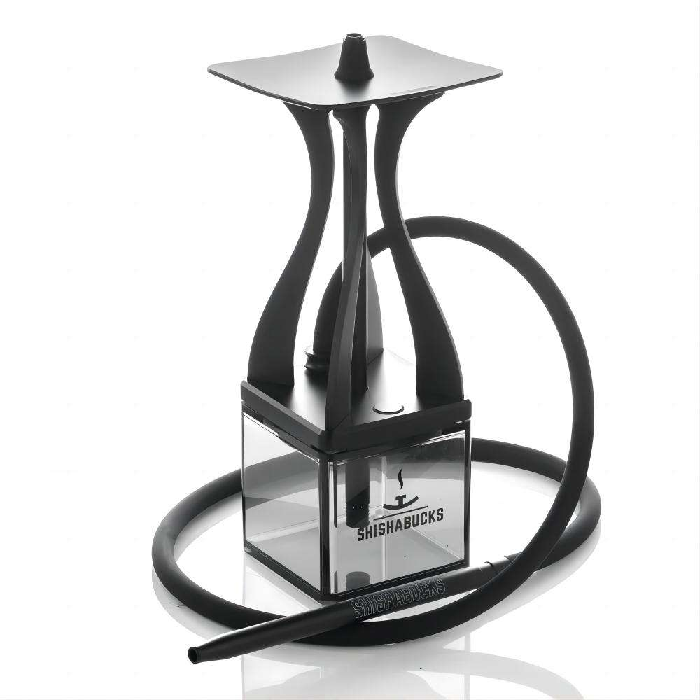 Luxury Modern Hookah Set – Anodized Aluminum Body with Square Acrylic Base, Gift Box Included