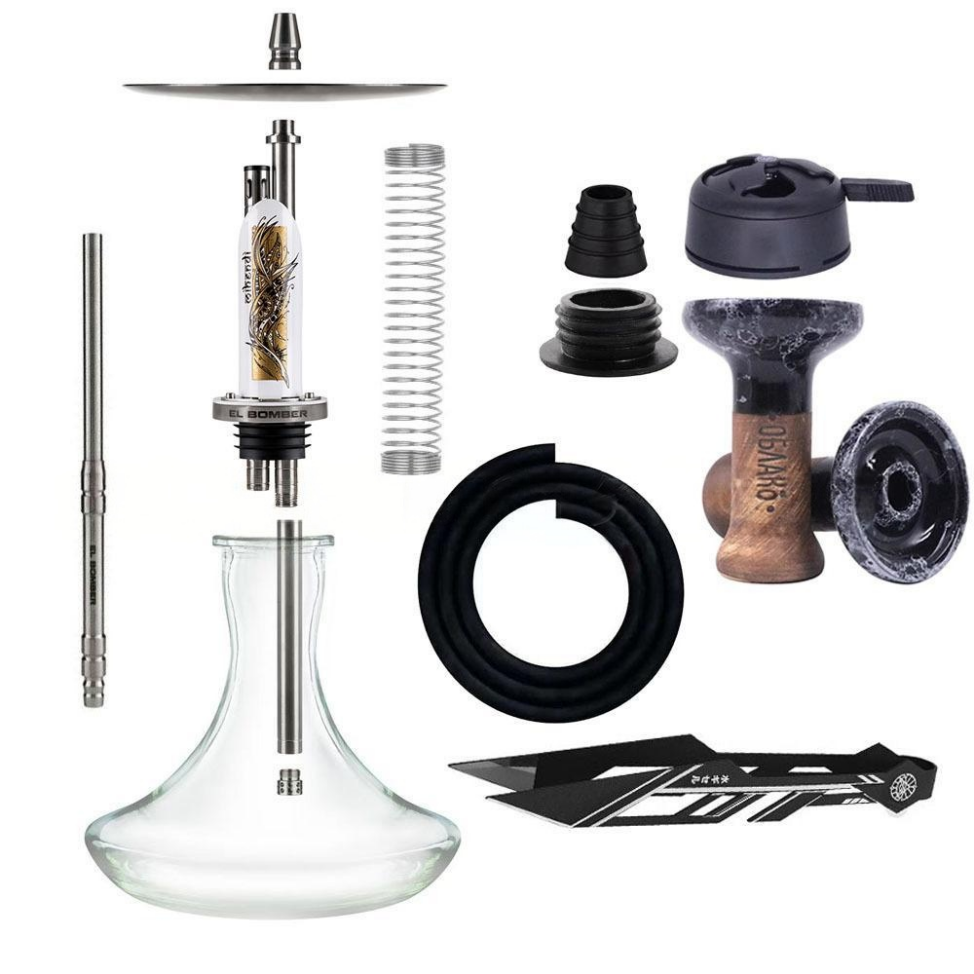 EL Bomber Russian Stainless Steel Hookah Gift Set｜Premium Complete Shisha Kit