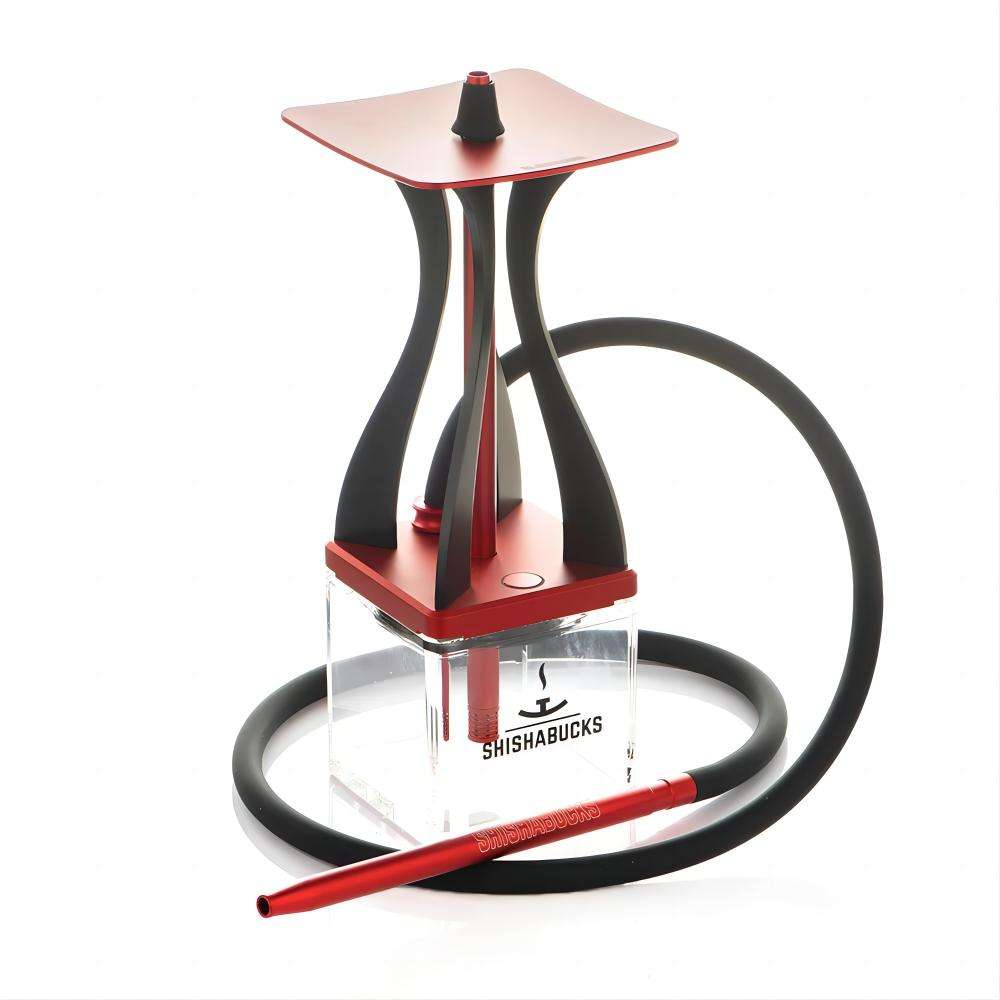 Luxury Modern Hookah Set – Anodized Aluminum Body with Square Acrylic Base, Gift Box Included