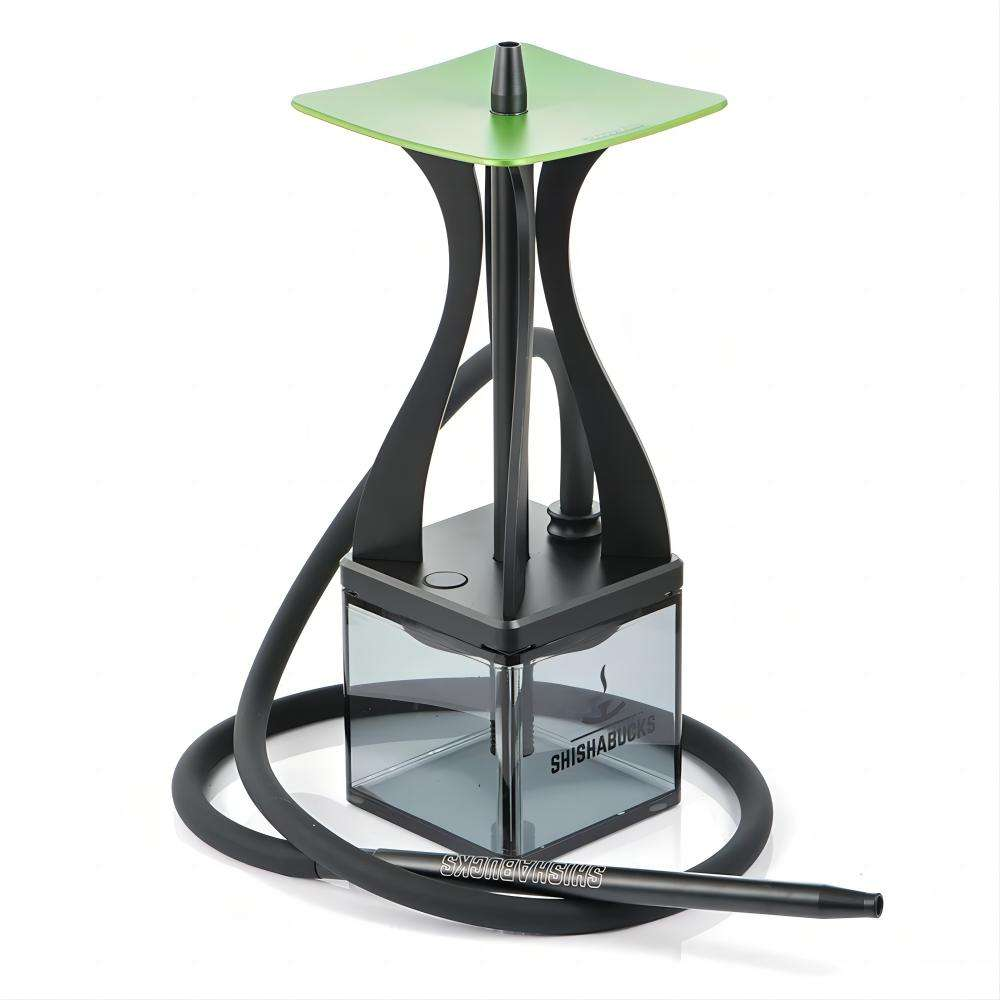 Luxury Modern Hookah Set – Anodized Aluminum Body with Square Acrylic Base, Gift Box Included